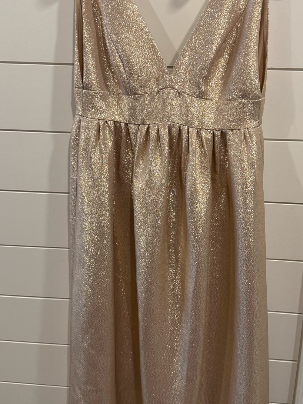 Sparkling Champagne V-Neck Evening Dress by Jill Stuart
